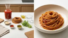野菜ジュースでワンパン完結:別ゆで不要のピリ辛アラビアータパスタ