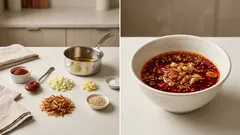 混ぜて熱々ごま油を注ぐだけ:自家製「食べるラー油風」でご飯が進む