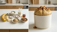 混ぜてレンジ30〜40秒。卵・乳なしでふんわり作るヴィーガンバナナ蒸しパン（マグカップOK）