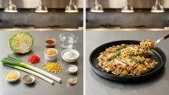 野菜たっぷりで満足:昆布だし×ウスターの「ベジもんじゃ」をホットプレートで