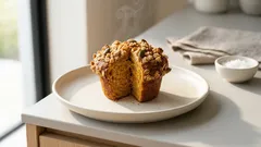 パンプキンスパイス香る、オーツ粉のしっとりマフィン—白砂糖なしでやさしい甘さ