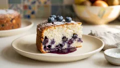 米粉×絹豆腐でしっとりふわふわ。混ぜて焼くだけのブルーベリーケーキ