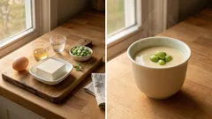 包丁いらず・レンジ3分でつるん:豆腐入り「茶碗蒸し風玉子豆腐」の作り方