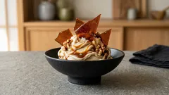 乳・卵なしでも濃厚：冷凍バナナで作る焦がし塩キャラメルアイス（胡桃入り）