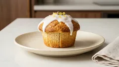 砂糖・小麦粉・卵なしでもふんわり。甘酒レモンの米粉マフィン(アイシング付き)