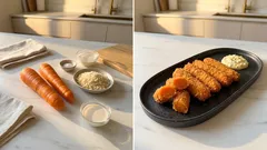 にんじんが海老フライに見える?蒸してから揚げる「海老フライもどき」の作り方